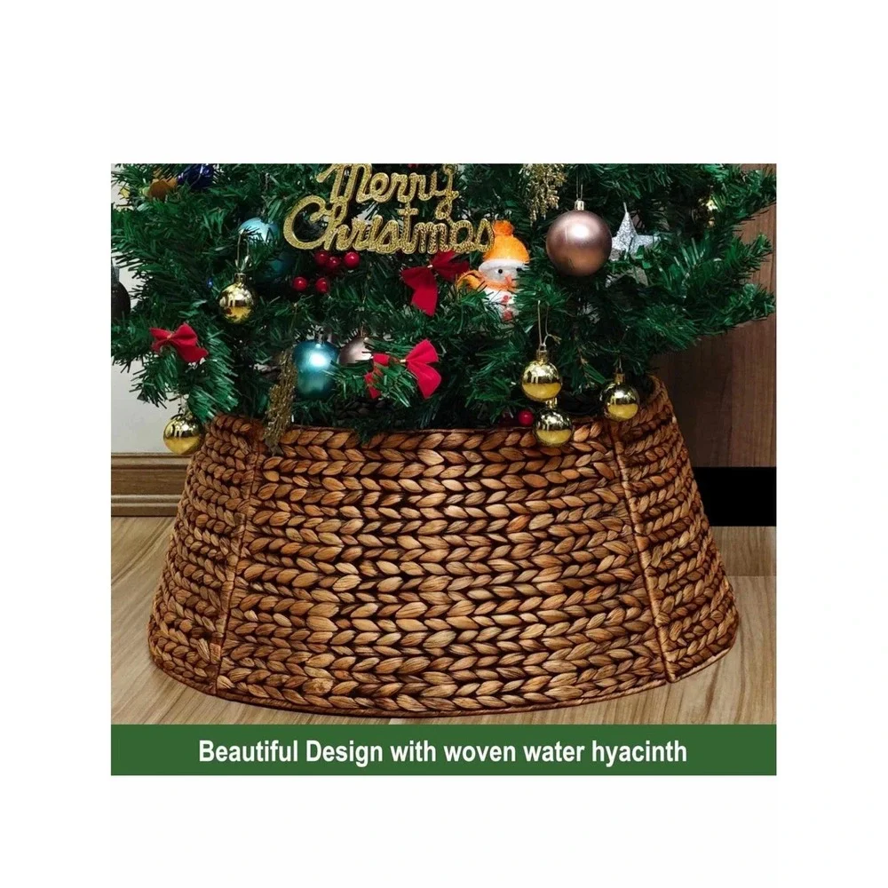 CENBOSS Rattan‎ Christmas Tree Collar, Wicker Tree Skirt & Stand Base Cover...